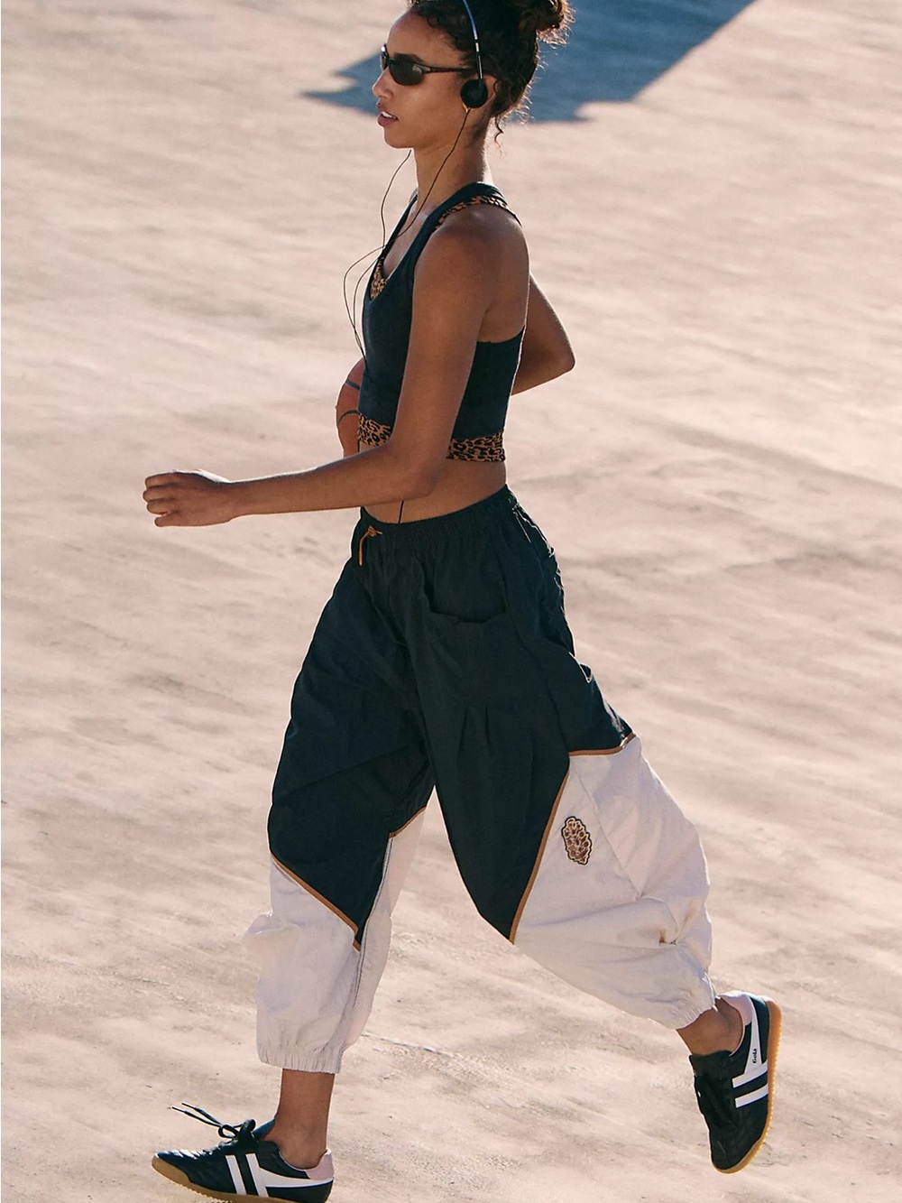FP Movement by Free People Black and White Two-Tone Cargo Joggers